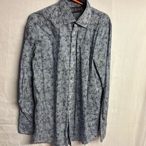 English Laundry Men’s Blue Checkered and Ivy Dress Shirt Size US 17 36/37